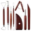 Set di strumenti per argilla ceramica 8 in 1 con manico in legno Coltello da intaglio per rifinitura in ceramica (SF008)