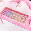 AULA F98 Tastiera meccanica a tre modalità Bluetooth RGB cablata a 99 tasti 2.4G, interruttore Ice Soul (rosa)