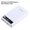 HAWEEL DIY 6 x 18650 Batteria 24W Custodia Power Bank a ricarica rapida con display, Batteria non inclusa (Bianco)
