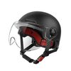 BY-1292 Mezzo casco protettivo a specchio corto per moto unisex (nero)
