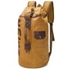 Zaino da uomo casual in tela di grande capacità Borsa da viaggio multifunzionale per esterni retrò (B22 Giallo terra)