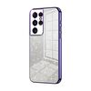 Custodia per telefono elettrolitico con polvere glitter sfumata per Samsung Galaxy S21 Ultra 5G (viola)