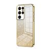 Custodia per telefono elettrolitico con polvere glitter sfumata per Samsung Galaxy S21 Ultra 5G (oro)