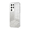 Per Samsung Galaxy S21 Ultra 5G Custodia per telefono elettrolitico con polvere glitter sfumata (trasparente)