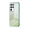 Custodia per telefono elettrolitico con polvere glitter sfumata per Samsung Galaxy S21 Ultra 5G (verde)