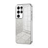 Per Samsung Galaxy S21 Ultra 5G Custodia per telefono elettrolitico con polvere glitter sfumata (Argento)