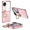 Per OPPO Find N3 Flip GKK Custodia per telefono galvanica con anello (rosa)