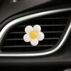 Clip decorativa per aromaterapia con bocchetta dell'aria per auto a cinque petali color caramello, colore: bianco