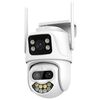 La tripla fotocamera WiFi QX102 da 3 MP supporta l'interfono vocale bidirezionale e la visione notturna a infrarossi (spina UK)