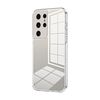 Per Samsung Galaxy S21 Ultra 5G Custodia per telefono con foro fine con placcatura trasparente (trasparente)
