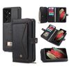 Per Samsung Galaxy S21 Ultra 5G Custodia multifunzionale in pelle con cerniera a portafoglio (nera)