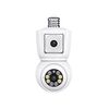 ESCAM QF202 E27 2x2MP Rilevatore di movimento a doppia lente Impermeabile WiFi IP Telecamera per visione notturna con audio bidirezionale (Bianco)