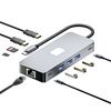 BYL-2315 10 in 1 da tipo C a PD100W + USB 3.0 + HDMI + RJ45 + docking station HUB SD/TF (grigio siderale)