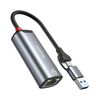 Yesido HB26 Adattatore 2 in 1 da USB+USB-C/Tipo-C a Ethernet (grigio)