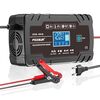 Caricabatteria intelligente per auto/moto FOXSUR 8A 12V 24V, tipo di spina: spina UK (nero)