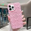 Custodia per telefono antiurto con vernice metallizzata Diamond Lattice per iPhone 14 Pro Max (rosa)