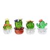 Mini simulato Cactus Navigatore per auto Specchietto retrovisore Decorazione ornamenti (4 pezzi / set)