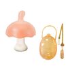 Massaggiagengive in silicone per bambini Bastoncino per dentizione per bambini anti-mangiamento tipo piccolo fungo, Colore: con scatola + catena rosa