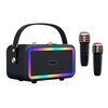 M3201 Altoparlante Bluetooth colorato portatile Home Retro Karaoke Altoparlante doppio microfono (nero)