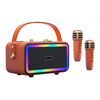 M3201 Altoparlante Bluetooth colorato portatile Home Retro Karaoke Altoparlante doppio microfono (arancione)