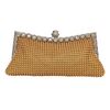 Borsa da sera con strass e perline in alluminio, pochette da sera per banchetti da donna (oro)
