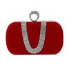 Borsa da sera decorata a forma di U Pochette da sera per banchetti da donna (rossa)