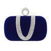Borsa da sera decorata a forma di U Pochette da sera per banchetti da donna (blu zaffiro)