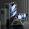 Custodia per telefono antiurto in pelle con cerniera magnetica integrata per vivo X Fold3 Pro GKK (verde opaco)