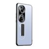 Custodia per telefono con supporto in TPU ibrido in metallo satinato per vivo S19 (blu)