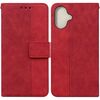 Custodia per telefono in pelle goffrata geometrica per iPhone 16 (rossa)