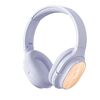 Cuffie Bluetooth in legno di bambù con scheda audio integrata, supporto scheda TF/FM/AUX (bianco)