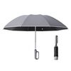 Ombrello da sole pieghevole unisex completamente automatico per pioggia o sole, stile: grigio inverso 125 cm