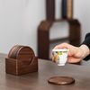 6 pezzi/set sottobicchiere in noce vassoio cerimonia del tè in legno tazza da caffè cuscinetto isolante in legno massello