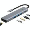 BYL-2319 Docking station multifunzione 5 in 1 da USB-C/Tipo-C a USB 3.0+USB-C/Tipo-C+HDTV (Grigio)