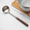 Utensili da cucina con manico in noce in acciaio inossidabile 304, gadget da cucina per ristoranti domestici, stile: cucchiaio da zuppa