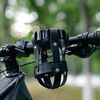 Portaborraccia per bicicletta da esterno anti-vibrazione Portabicchieri da ciclismo (rete nera + supporto nero)