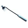 Strumento per la rimozione delle erbacce a doppio scopo a quattro denti, rastrello per giardinaggio, sradicamento delle erbacce, lunghezza: 29 cm, manico in ferro