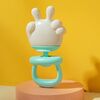 Sonaglio per bambini, massaggiagengive, lenitivo, anti-mangiare, giocattolo in silicone, colore: gesto sì, ciano