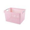 Cesto portaoggetti in plastica, organizer da tavolo, vario, con struttura, giocattoli, cucina, snack, stile: rosa scuro piccolo