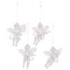 4 pezzi/confezione di ornamenti per albero di Natale in acrilico a forma di angelo, decorazioni natalizie pendenti (trasparenti)