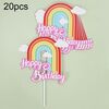 20 pezzi di decorazioni per torte di compleanno, decorazioni per torte, decorazioni per dessert, stile: arcobaleno 4