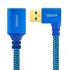 Cavo di prolunga a gomito laterale USB 3.0 femmina a USB 3.0 maschio per disco USB, mouse/tastiera/stampante, lunghezza: 1 m (blu)