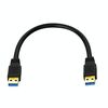 Cavo USB a doppia estremità USB 3.0 maschio a USB 3.0 maschio, lunghezza: 0,3 m (nero)
