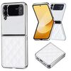Per Samsung Galaxy Z Flip4 Custodia per telefono in PU glitterato rombico galvanico (bianco)