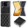 Per Samsung Galaxy Z Flip4 Custodia per telefono in PU glitterato rombico galvanico (nero)