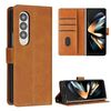 Per Samsung Galaxy Z Fold4 Custodia per telefono pieghevole in pelle con fibbia e trama in vitello con cuciture (giallo)