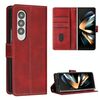 Per Samsung Galaxy Z Fold4 Custodia per telefono pieghevole in pelle con fibbia e texture in vitello con cuciture (rosso)