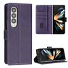Per Samsung Galaxy Z Fold4 Custodia per telefono pieghevole in pelle con fibbia e texture in vitello con cuciture (viola)