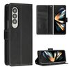 Per Samsung Galaxy Z Fold4 Custodia per telefono pieghevole in pelle con fibbia e trama in vitello con cuciture (nero)