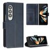 Per Samsung Galaxy Z Fold4 Custodia per telefono pieghevole in pelle con fibbia e cuciture in vitello (blu)